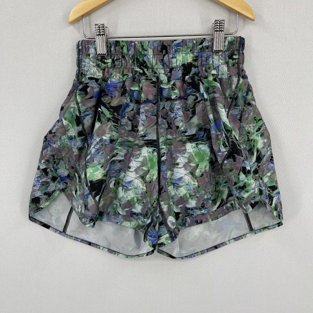 Lululemon 2 Track That Mid-Rise Lined Short 5" Rapid Flourish Floral Blue Green